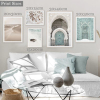 Moroccan Designer Arch Modern Abstract Landscape Pattern 5 Piece Set Painting Picture Canvas Print for Room Wall Arrangement