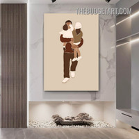 Lovely Family Abstract Scandinavian Painting Picture Figure Canvas Wall Art Print for Room Outfit