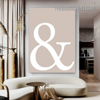 Ampersand Symbol Typography Scandinavian Painting Picture Canvas Art Print for Room Wall Drape