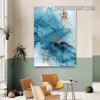 Meandering Flecks Abstract Watercolor Modern Painting Picture Canvas Art Print for Room Wall Decoration