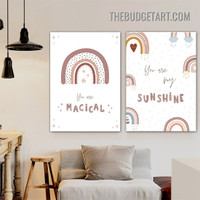 You Are Magical Typography Modern Painting Picture 2 Piece Canvas Art Prints for Room Wall Decoration