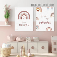 You Are Magical Typography Modern Painting Picture 2 Piece Canvas Wall Art Prints for Room Décor