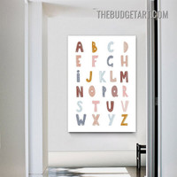 Alphabet Nursery Typography Modern Painting Picture Canvas Wall Art Print for Room Finery