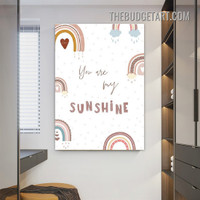 You Are My Sunshine Typography Modern Painting Picture Canvas Wall Art Print for Room Décor