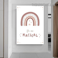 You Are Magical Stars Modern Typography Abstract Painting Picture Canvas Wall Art Print for Room Molding