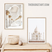 Wonderful Taj Mahal Architecture Scandinavian Painting Picture 2 Piece Canvas Wall Art Prints for Room Garnish