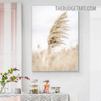 Dried Reed Floral Scandinavian Paining Picture Canvas Wall Art Print for Room Disposition