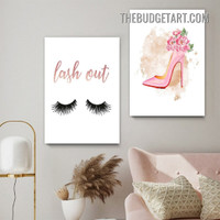 Lash Out Typography Fashion Modern Painting Picture 2 Piece Canvas Art Prints for Room Wall Décor