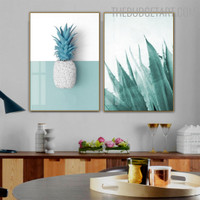 Aloe Vera Pineapple Botanical Modern Portraiture Image Canvas Print for Room Wall Disposition