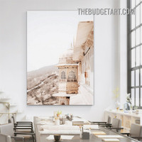 Amber Place Architecture Scandinavian Painting Picture Canvas Wall Art Print for Room Embellishment