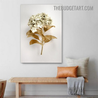 Flowers Golden Petals Nordic Abstract Floral Scandinavian Painting Picture Canvas Wall Art Print for Room Décor