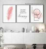 What Makes You Happy Typography Modern Painting Picture 3 Piece Canvas Wall Art Prints for Room Trimming