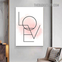 Love Typography Modern Painting Picture Canvas Art Print for Room Wall Finery