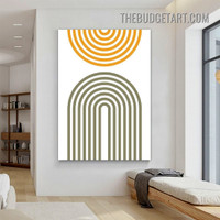 Roundabout Lineaments Abstract Scandinavian Contemporary Painting Picture Canvas Art Print for Room Wall Adornment