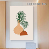 Palm Leaves Flowerpot Abstract Scandinavian Painting Picture Canvas Wall Art Print for Room Garniture