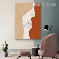 Lineament Art Face Abstract Scandinavian Painting Picture Canvas Art Print for Room Wall Drape