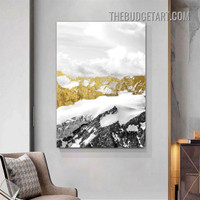 Mountains Snow Naturescape Modern Painting Picture Canvas Art Print for Room Wall Drape