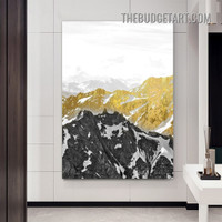 Snow Hills Naturescape Modern Painting Picture Canvas Wall Art Print for Room Garniture