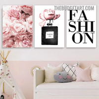 Peony Flowers Floral Modern Painting Picture 3 Piece Abstract Canvas Wall Art Prints for Room Outfit