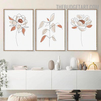 Rosette Petals Abstract Botanical Minimalist Modern Painting Image  Canvas Print for Room Wall Drape