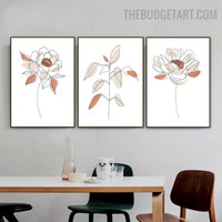 Rosette Petals Abstract Botanical Minimalist Modern Painting Picture Canvas Print for Room Wall Tracery