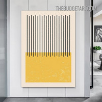Yellow Square Abstract Geometric Contemporary Painting Canvas Wall Art Print for Room Adornment