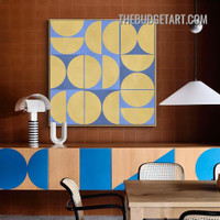 Geometric Semi Circles Abstract Modern Painting Picture Canvas Art Print for Room Wall Drape