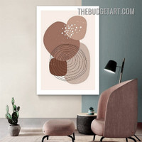 Winding Lineaments Smudges Abstract Scandinavian Painting Picture Canvas Wall Art Print for Room Molding
