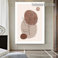 Line Art Foliage Abstract Scandinavian Painting Picture Canvas Wall Art Print for Room Outfit