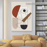 Curved Lines Abstract Modern Painting Picture Canvas Art Print for Room Wall Equipment