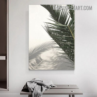 Tropical Green Palm Leaves Nordic Botanical Painting Picture Canvas Wall Art Print for Room Drape