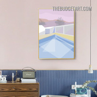 Swimming Pull Architecture Modern Painting Picture Canvas Wall Art Print for Room Adornment