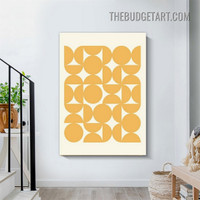 Yellow Circles Abstract Geometric Modern Painting Picture Canvas Art Print for Room Wall Decoration