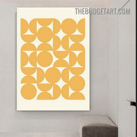 Yellow Circles Abstract Geometric Modern Painting Picture Canvas Wall Art Print for Room Décor