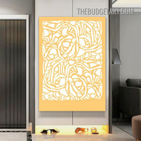 Yellow Leaves Design Abstract Modern Painting Picture Canvas Art Print for Room Wall Finery