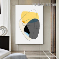 Wiggly Line Abstract Modern Painting Picture Canvas Wall Art Print for Room Drape