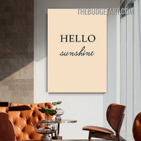 Hello Sunshine Typography Modern Painting Picture Canvas Art Print for Room Wall Getup