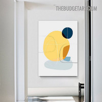 Sphere Smudges Abstract Modern Painting Picture Canvas Wall Art Print for Room Molding