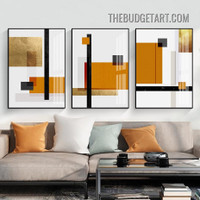 Geometric Drawing Pattern Abstract Modern Painting Picture 3 Panel Canvas Art Prints for Room Wall Decoration