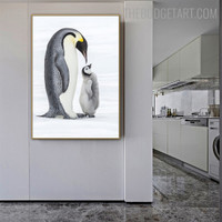 Older Penguin Bird Naturescape Portmanteau Pic Canvas Print for Room Wall Garnish
