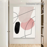 Meandering Lineaments Stains Abstract Modern Painting Picture Canvas Art Print for Room Wall Décor