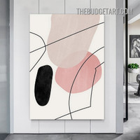 Meandering Lineaments Stains Abstract Modern Painting Picture Canvas Art Print for Room Wall Flourish