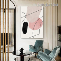 Meandering Lineaments Stains Abstract Modern Painting Picture Canvas Art Print for Room Wall Disposition