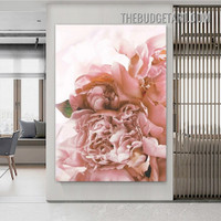 Pink Peonies Blossoms Abstract Modern Painting Picture Floral Canvas Art Print for Room Wall Molding