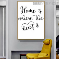 Home Quote Modern Smudge Portrait Canvas Print for Room Wall Adornment
