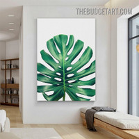 Tropical Green Foliage Botanical Modern Painting Picture Canvas Wall Art Print for Room Drape