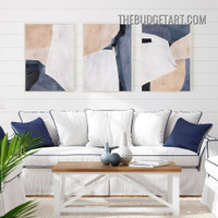 Stains Boxes Abstract Vintage Painting Picture 3 Panel Canvas Art Prints for Room Wall Garnish