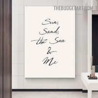 The Sea Typography Modern Painting Picture Canvas Art Print for Room Wall Décor