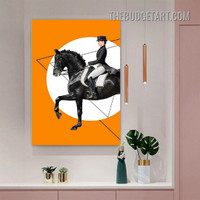 Black Horse Animal Modern Painting Picture Canvas Wall Art Print for Room Getup