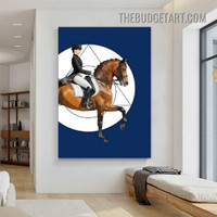 Brown Horse Animal Modern Painting Picture Canvas Art Print for Room Wall Molding